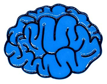 Miniblings Gehirn Brosche Hirn blau Anatomie Mensch Kopf Denken Comic Brain | Statement am Revers, montiert in Berlin, liebevoll zusammengesetzt