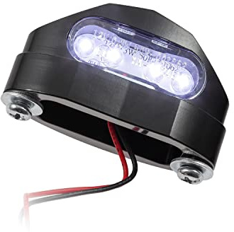 LED-Kennzeichenbeleuchtung Micro Space schwarz E-geprüft Universal Motorrad Roller Nummernschildbeleuchtung
