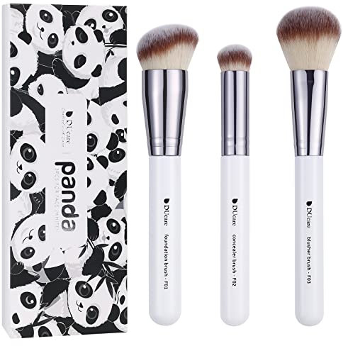DUcare 3-teiliges Make-up Pinsel-Set - Foundation, Concealer, Blusher & Bronzer Pinsel mit weichem, dichtem Synthesehaar für flüssige Creme & Konturen