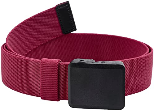 KYEYGWO Herren Elastischer Gürtel mit Kunststoffschnalle, Einstellbare Stretch Freizeitgürtel Tactical Militärgürtel Outdoor Stoffgürtel Hiking Belt, Rot