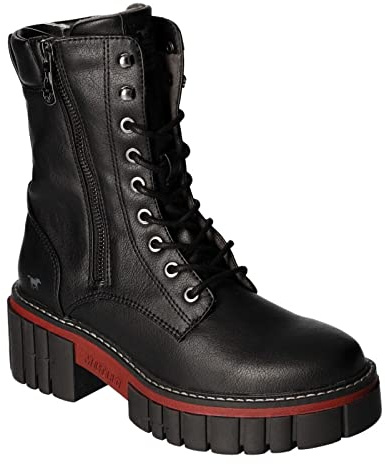 MUSTANG Damen Stiefelette Biker Plateau Chunky Sohle Reißverschluss 1447-504
