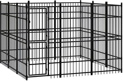 vidaXL Hundgård för utomhusbruk stål 8,29 m², hundhus, hundburar, inhägnad, hundbur, hundstaket, inhägnader, hundstaket, hundgård, hundgårdar