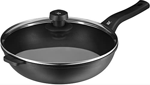 WMF Permadur Premium Wokpfanne 30 cm Induktion, Glasdeckel mit Dampföffnung, Wok Aluminium beschichtet, asiatisches Kochgeschirr, für alle Herdarten geeignet