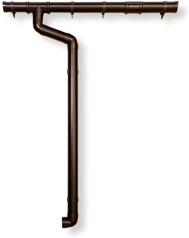 Dachrinnen Set | Flachdach Pultdach (1-Seite) bis 500cm | Halbrundrinne 65mm Kunststoff Fallrohr DN60 in 3 Farben | Regenrinnen Komplettset | Braun Weiss Anthrazit (Braun)