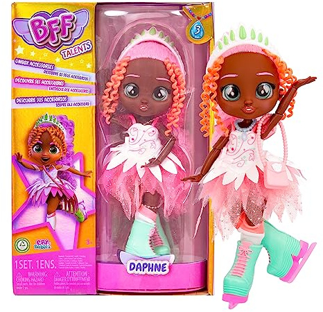 BFF by Cry Babies Daphne - Collectible Fashion Doll with Long Hair, Fabric Clothes and 9 Accessories-Gift Toy for Girls and Boys +3 Years