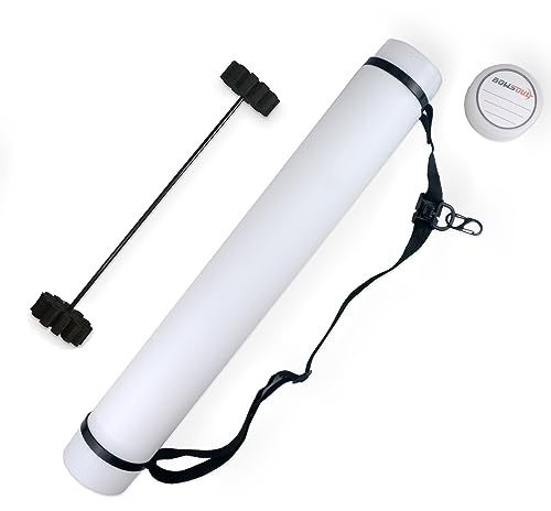 BOWSOUL Arrow Tube Adjustable and Extendable Archery Arrow Holder Archery Quivers for Hunting, Target Shooting-Protective EVA Foam Arrow Separators Including 12 pcs of Arrows (White Tube with Insert)