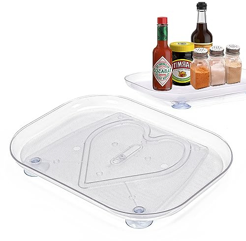 Vinuwu Lazy Susan turntable Organizer 360° Rotatable Turntable Organizer for Refrigerator Lazy Susan for Cabinet, Table, Pantry, Kitchen, Countertop, White