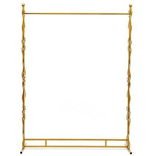 wanwanper Kleiderständer, Metall-Hochzeitskleid-Brautkleiderständer, Quadratisch Brautkleid Kleiderständer, Bewegliche Kleiderbügel, Hängedisplays, Kleidungsstück Organizer Rack, 150x45x205cm, Gold