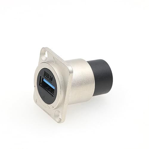 DRRI D-Type USB 3.0 to USB 3.0 Female Panel Socket Square Panel Mount Coupler Pass Through Connector