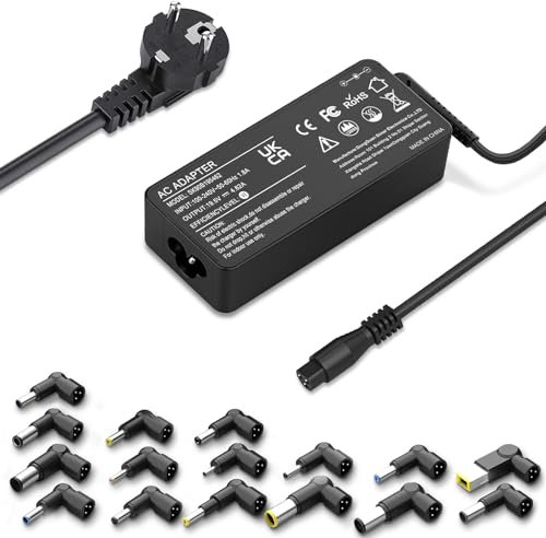 Chargeur 65W 90W Universel Ordinateur Portable Adaptateur AC pour Dell HP Acer ASUS Len ovo IBM Toshiba Samsung Sony Fujitsu Gateway Ultrabook Chromebook Cordon Alimentation avec 16 Embouts