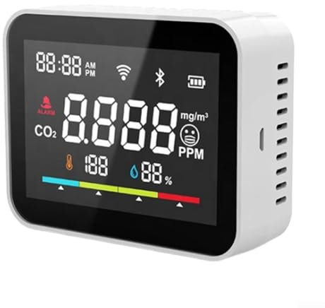 SPORTARC Luftqualitätsmonitor Innen Detektor, WiFi Smart Detektor, Drahtlose Temperatur und Luftfeuchtigkeit Messgerät, Tragbare Luftqualitätsmonitor, 1401296666