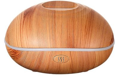 Diffuser Flamme mit 7 Farben Flammen Effekt, 200ml Stumm Duftdiffusor mit Wasserlose Abschaltautomatik für Büro Schlafzimmer Yoga Spa,Wood-Grain