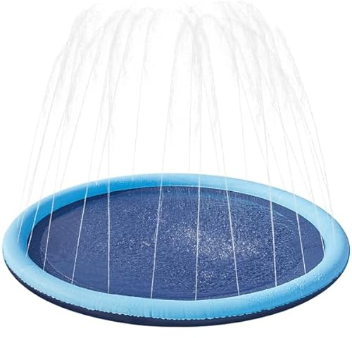 Yaheetech Piscine Chien Pliable 170 x 8,5cm Piscine d'arrosage Pliable | Baignoire Pliable Jet d'eau pour Chien Portable Bain pour Chien/Chat Extérieur Intérieur Antidérapant