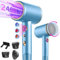 Tisoutec Seche cheveux ionique professionnel avec moteur AC 2400 W, diffuseur de cheveux 4 en 1, bouton chaud/froid, 3 niveaux de chauffage, 3 niveaux de vitesse, avec