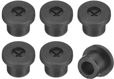 QUARKZMAN 6 Pcs Passe-Câble pour Cordon, 10mm Passe-Câble de Bureau en Caoutchouc Flexible Grommets de Fil Cache-Trou pour Bureau Organisateur de Câbles d'Ordinateur, Noir