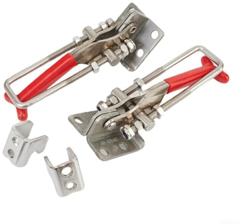 2Pcs Heavy Duty U Bolt for Toggle Clamp Stainless Steel Self-Lock Latch Adjustable Handle 200kg Load Capacity for Vibrating Waterproof Rustproof