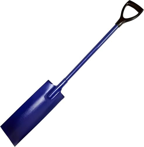 Professional Grade Drainage Spade with Fiberglass D Grip Handle Steel Shaft Lightweight Post Hole & Trench Digging Tool 1180mm Long