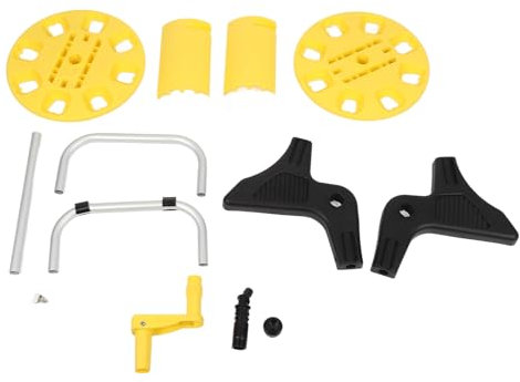 Schlauchwagen, Gartenschlauchwagen, Wasserschlauchwagen, robustes Aluminium, einfach zu bedienendes Handschiebedesign, für Hof, Rasen, Garten, Feld, Gelb, 34 x 30,5 x 30 cm