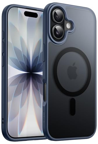 JETech Magnetisk Skal för iPhone 17 6,3-Tum Kompatibel med MagSafe, Genomlysande Matte Baksida Smal Minimalistisk Stötsäker Telefon Fodral Case (Stormblå)