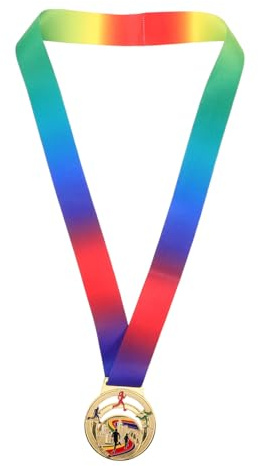 Milisten Siegermedaille aus Metall mit Band für Läufer bei Laufwettbewerben | Zinklegierung, Goldene Optik, Hohe Haltbarkeit, für Outdoor Events und Marathon Erfolge