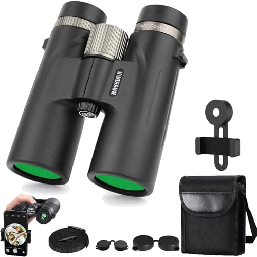 Warmax Fernglas 12x42, Wasserdicht Warmax Talon HD Fernglas Mit Entfernungsmesser & Nachtsicht, Warmax Hd Feldstecher Ferngläser Mit Bak4 Prisma Fmc Objektiv (Schwarz-A)