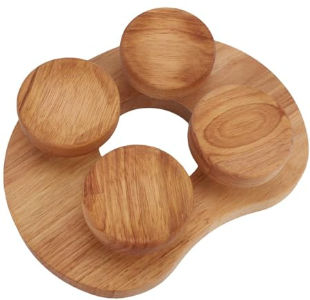 banapoy Sauna-Kopfstütze aus Holz, Sauna-Kopfkissen aus Eiche Nackenkissen mit drehbarer Scheibe, Kopfstütze aus Holz für Nacken und Schultern