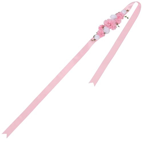ZUNOXAZ Cintura Fascia Floreale in Chiffon per Gravidanza e Shower, Sicura e Facile da Indossare Design Semplice e Delicato per Future Mamme