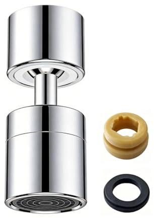 Aireador de grifo, ahorrador de agua para grifos, prolongador giratorio de 360°, protección contra salpicaduras, para baño y cocina