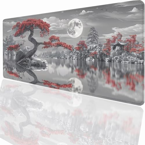 Tappetino per Mouse XXL 1200x600x3mm Tappetino Mouse Gaming Grande, Mousepad con Base in Gomma Antiscivolo, Tappeto per Tavolo da Gaming Mat e Tastiera, Accessori PC Paesaggio PjY6332 X-V