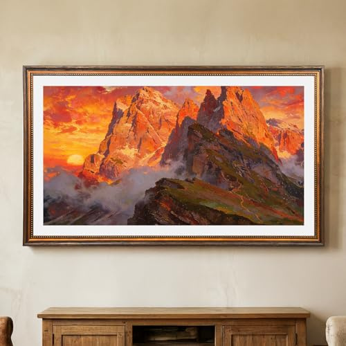CasaDHG Antique Solid Wood TV Frame, Compatible ONLY with 65 Samsung The Frame TV Pro TVs, Vintage Distressed Wooden Bezel, Fits 65 LS03A/LS03B/LS03C/LS03D/LS03FA/LS03FW (2021–2025 & 2025 Pro)