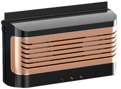 KIXZSAZ Ventilador de ventilación con enfriador automático para automóvil con energía solar con luz púrpura: batería externa liviana, compacta y externa, Estilo valla [negro]