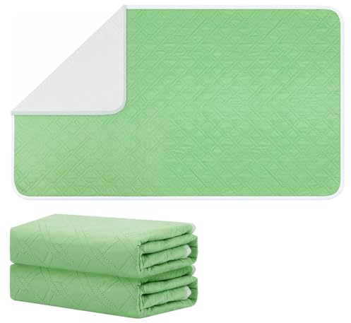 Fefod Tvättbar inkontinens sängdyna för vuxna och barn, 2-pack återanvändbart sängdynskydd, 100 % vattentätt sängvätningslakan, superabsorberande madrasskydd för baby, äldreomsorg, husdjur, 90 × 160