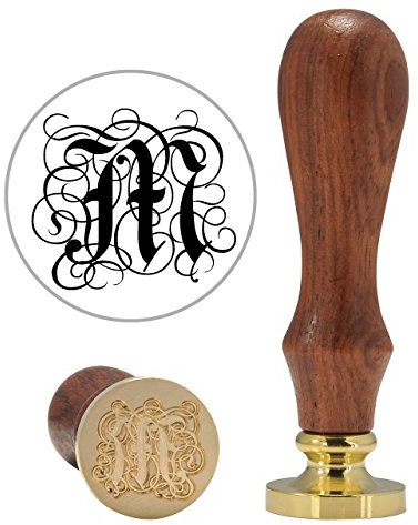 Mogoko Vintage-Stil Wachs Siegelstempel Siegel Set A-Z Gotik Schriftart Siegel Petschaft Holzgriff Brief 26 Buchstabe