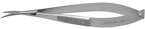 SEMPLIX Pinzetten-Schere gebogen 12cm mit schmuckem Etui, Ideal für feine Filigrane Bastelarbeiten