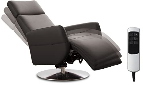 Cavadore TV-Sessel Cobra mit 2 E-Motoren / Elektrischer Fernsehsessel mit Fernbedienung / Relaxfunktion, Liegefunktion / Ergonomie M / Belastbar bis 130 kg / 71 x 110 x 82 / Echtleder Mokka