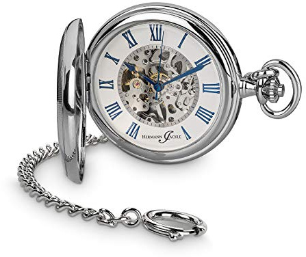 Hermann Jäckle Herren Taschenuhr Ettlingen Skelett 50 mm