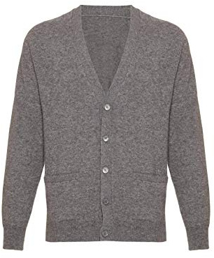 Men's Pure Cashmere Cardigan Grey XXX- Large