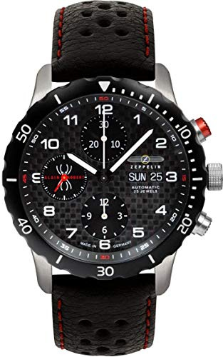 Zeppelin Night Cruise Herren Uhr analog Automatik mit Leder Armband 7216-2