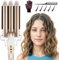 DazSpirit 3 Barrel Hair Wavers for Long/Short Hair, 22 mm Hair Curler Mermaid Crimper with 2 Temperature Control, Wave Curling Wand for Hair Styling Appliances