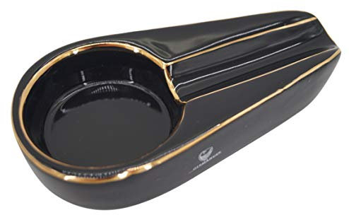 GERMANUS Cera Aschenbecher für Zigarren, schwarz