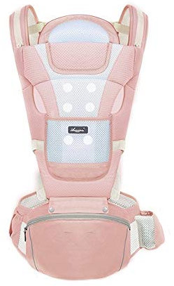 Babytrage Ergonomische Neue Geboren Babytragetasch Infant Kinder Rucksack Hipseat Kindertrage Vorne Känguru Baby Wrap Für Baby Reise 0-36 Monate,Breathable pink