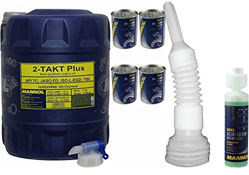 QR-Parts Set 20 Liter 85470124 CT4503 DIN61 9990 5022 MN7204-20 350ml Original MANNOL Motor Doctor Scheibenreiniger Konzentrant 1:100 250ml 2-Takt Plus API TC Motorradöl Auslaufhahn