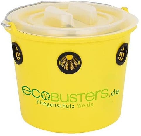 ECOBUSTERS Fliegenfalle Weide Set gegen Fliegen |1x EcoWiede Fliegenfalle inklusive 240g natürlichem Lockstoff | wirksamer Fliegenschutz für Stall, Weide, Campingplatz, Garten etc.