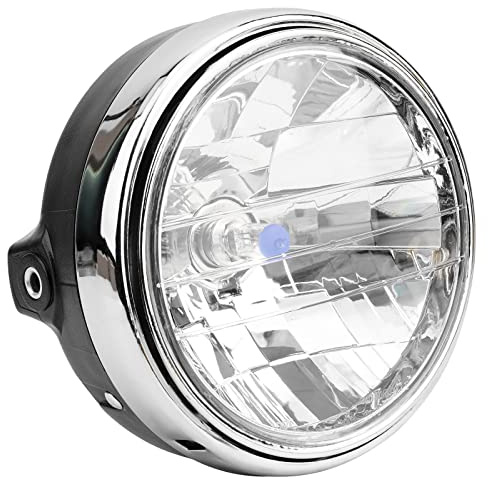 AHL 12V Phare de moto, kit de phare principal universel en métal noir Compatible avec HONDA SUZUKI KAWASAKI YAMAHA DUCATI .etc