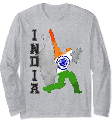 Indian Cricket Jersey India Cricket Team Lover Supporter Langarmshirt