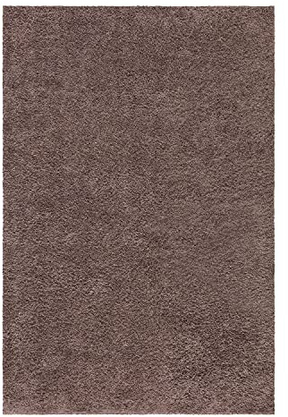 carpet city Matta med lång lugg – 200 x 200 cm, kvadratisk – brun – lång lugg, vardagsrumsmatta, enfärgad, modern, fluffig, mjuka mattor, sovrumsdekoration