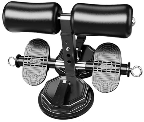 Oshhni Sit-Up-Stange Boden, Sit-Up-Übungsgerät mit 2 starken Saugnäpfen und verstellbarem Fußhalter, Hilfsgerät für das Heimtraining, Schwarz