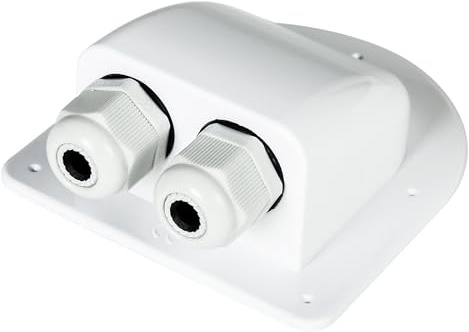Jadeshay Passe-Toit Solaire, Passe Toit Cable Solaire Étanche ABS Solaire Double Entrée de Passe Cable de Toit for Tous Les Types de Câbles 2mm² à 6mm² for Bateau RVs