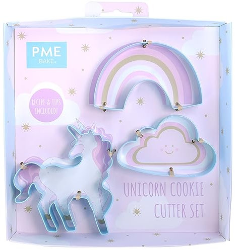 PME SCB701 Unicorn Cookie Cutter Set, Stainless Steel, Blau