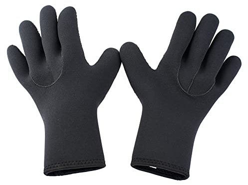 Tauchhandschuhe 3 mm 5 mm Neopren-Tauchhandschuhe halten warm for Schnorcheln, Paddeln, Surfen, Kajakfahren, Kanufahren, Speerfischen, Skifahren, Wassersport Neoprenhandschuhe ( Color : 3MM Diving Glo
